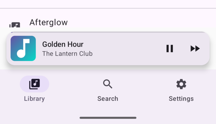 Floating style: a 64 dp rounded card with side and bottom margins above the navigation bar
