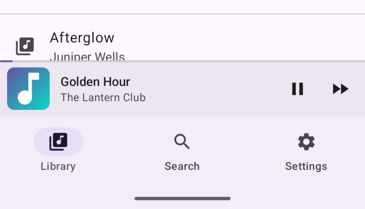 Prominent style: a 64 dp edge-to-edge bar flush with the navigation bar